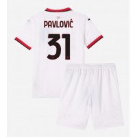 AC Milan Strahinja Pavlovic #31 Bortatröja Barn 2024-25 Kortärmad (+ Korta byxor)